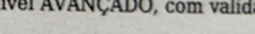 Fragmento anónimo de Celpe-Bras con resultado Avançado
