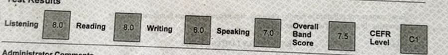 Fragmento anónimo de IELTS Academic con resultado Band 7.5